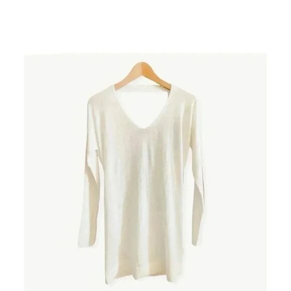 Vimmia Athleisure White Shavasana Reversible White Wool  Light Sweater SZ S - Picture 4 of 7